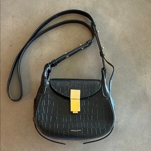 DeMellier Black Crossbody Bag with Textured Leather